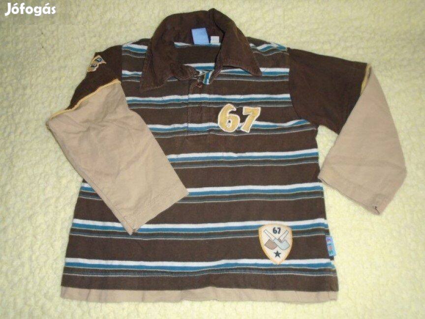 Csíkos galléros hosszú ujjú felső 18-24 hó méret 86 92