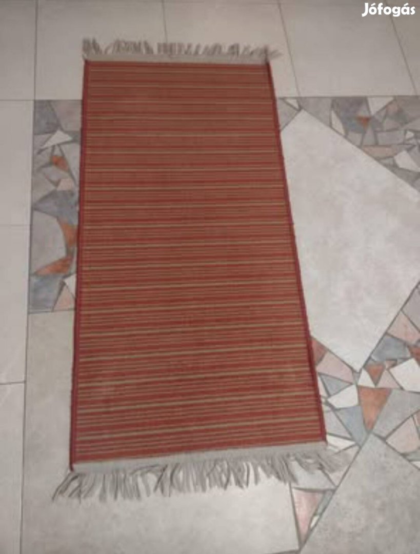 Csíkos narancssárga szőnyeg 60x120 cm újszerű