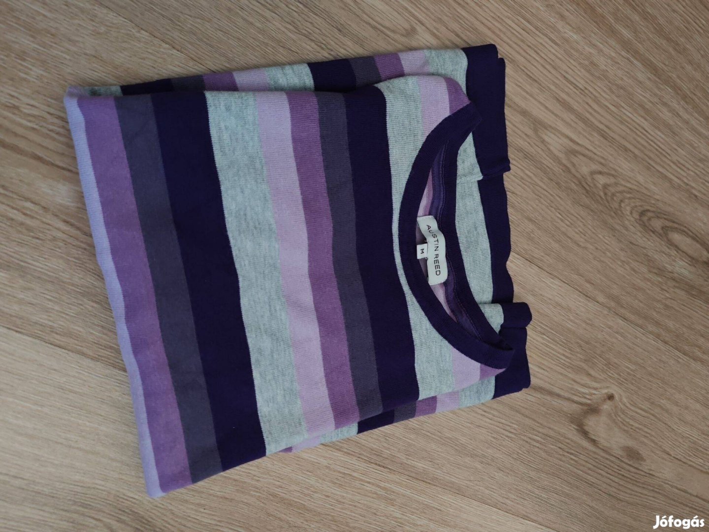 Csíkos pamut kötött női felsőrész M