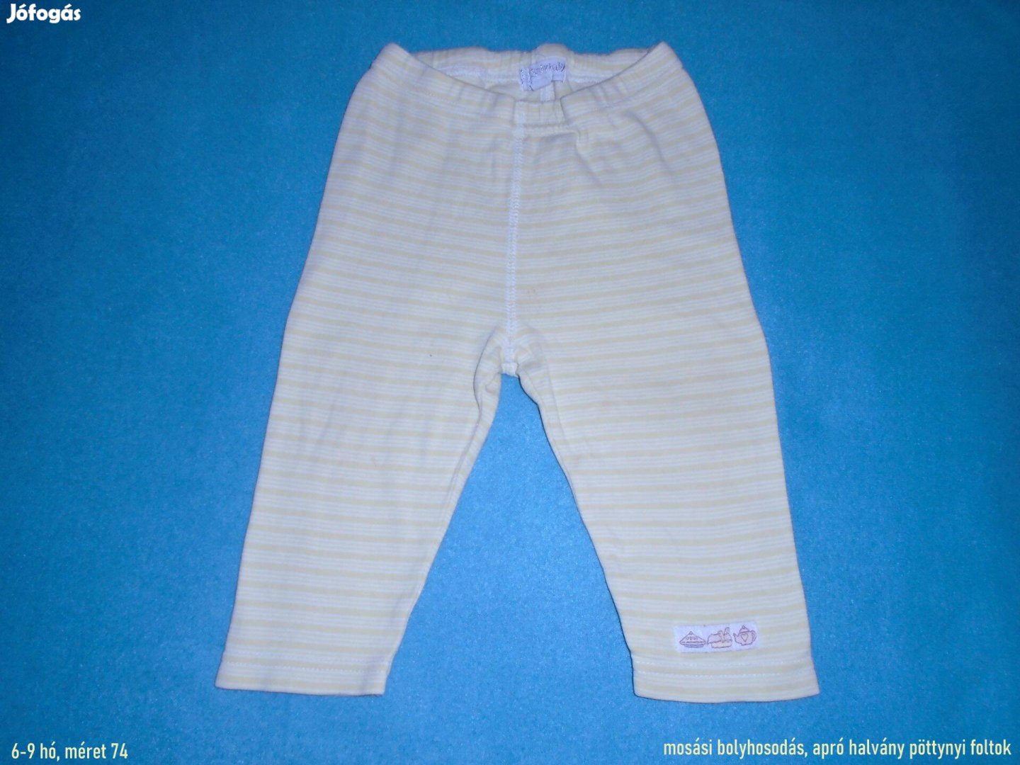 Csíkos pamut nadrág 6-9 hó méret 74