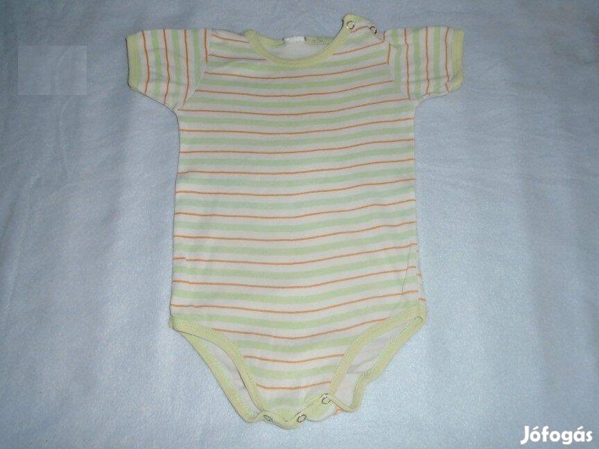 Csíkos rövid ujjú body 12-18 hó (méret 86) zöld