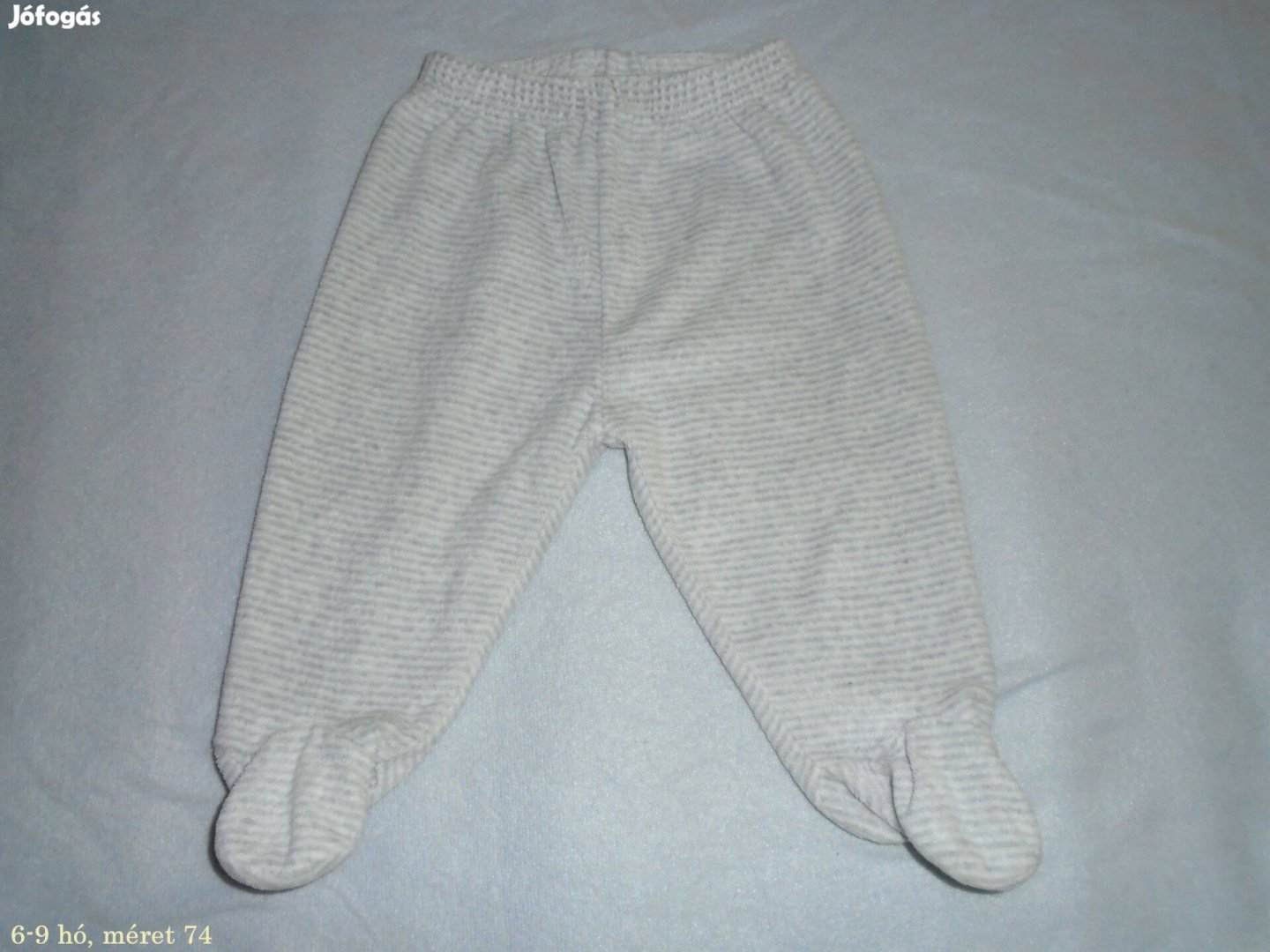 Csíkos szürke talpas nadrág 6-9 hó méret 74