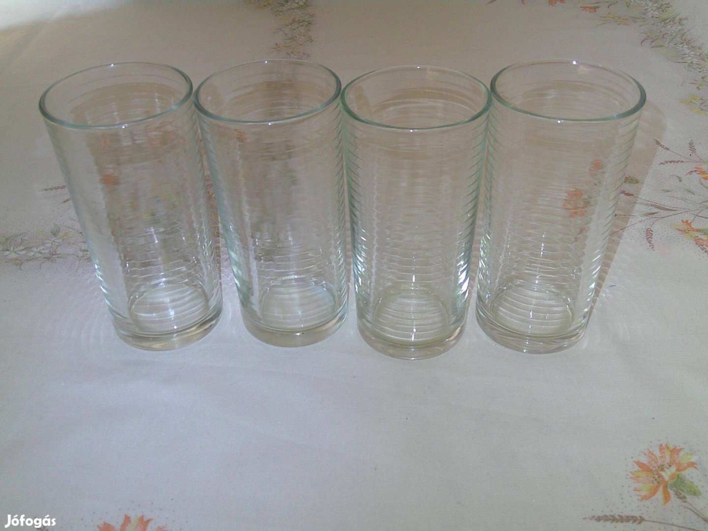 Csíkos üveg csőpohár 4 db.