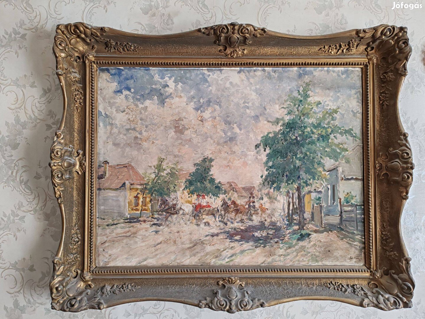 Csillag József festmények antik képkeretben