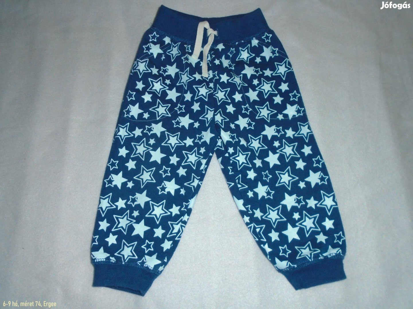 Csillag mintás kék jogger nadrág 6-9 hó méret 74