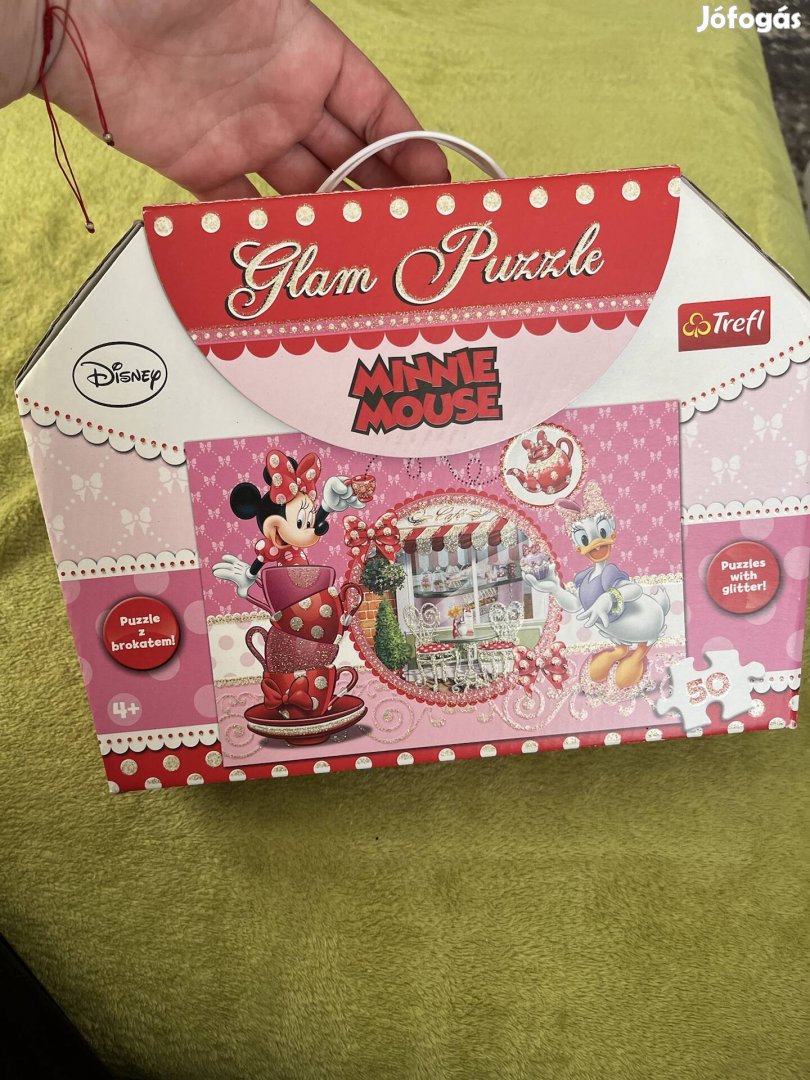 Csillámos Minnie egér kirakó 4+