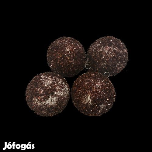 Csillámos fenyőfa dísz- barna gömbök