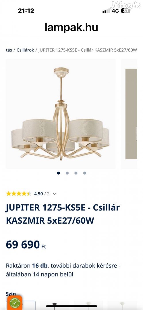 Csillár és éjjeli lámpák