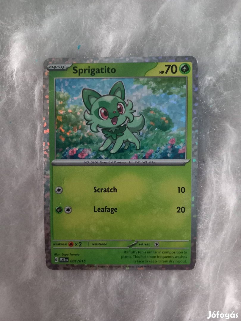 Csillogó Sprigatito Pokémon kártya
