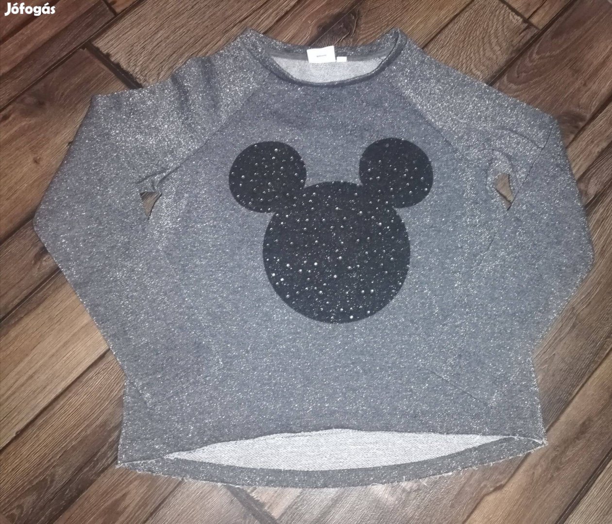 Csillogó ezüst színű Mickey egeres pulóver, Mickey Mouse, Disney, 140