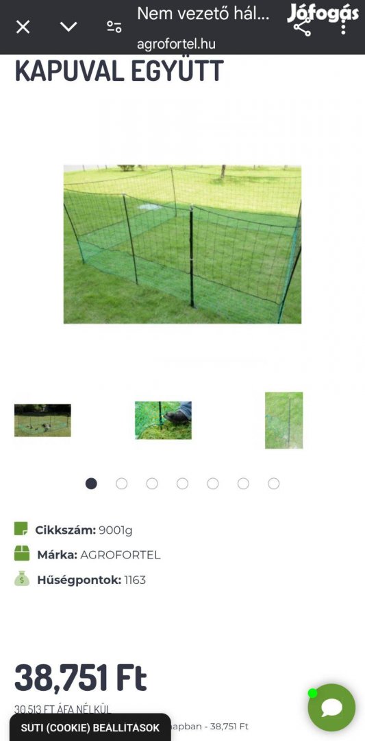 Csirke háló kerítés kapuval