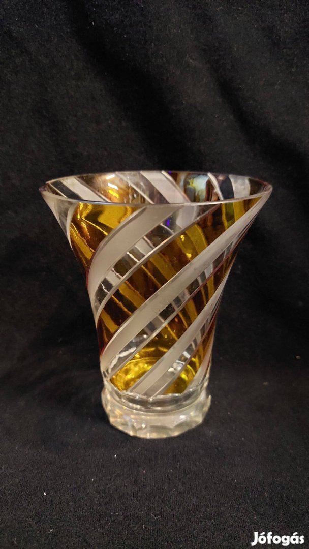 Csiszolt Cseh régi üveg pohár