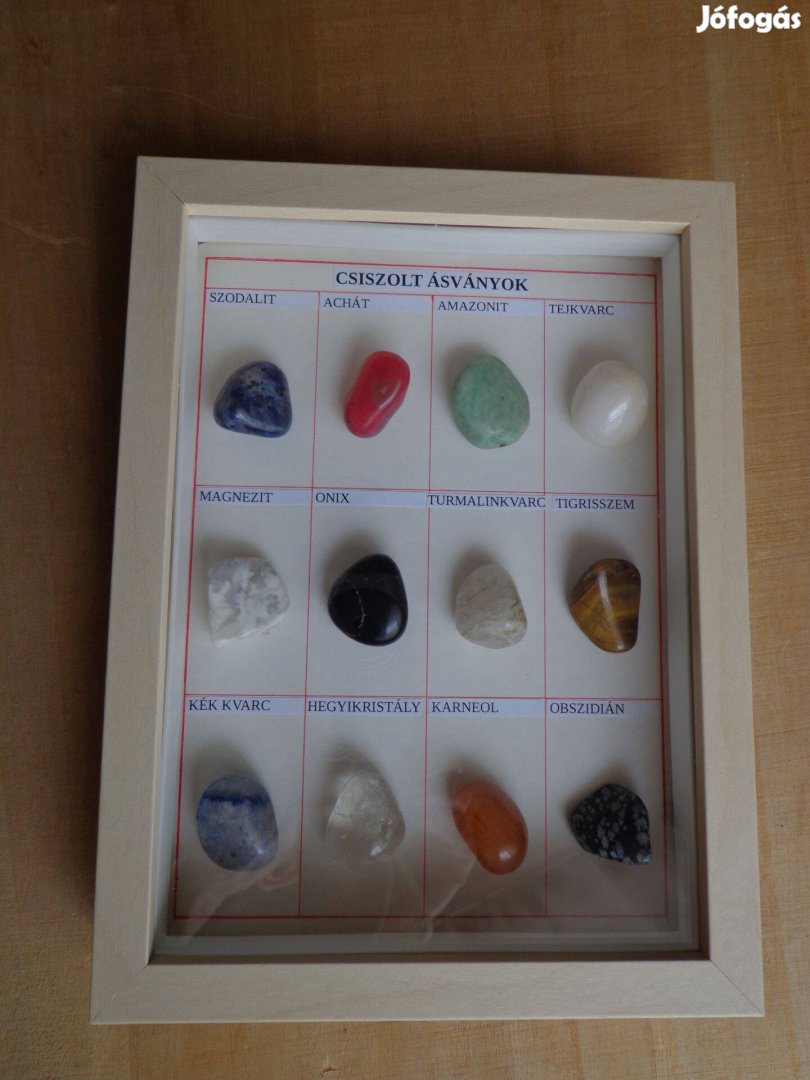 Csiszolt ásvány gyűjtemény (12 darabos)