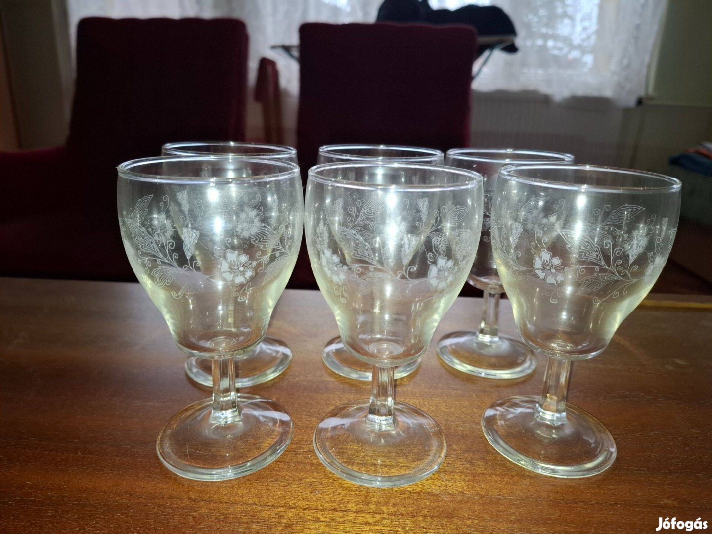 Csiszolt boros pohár készlet 6 db-os eladó