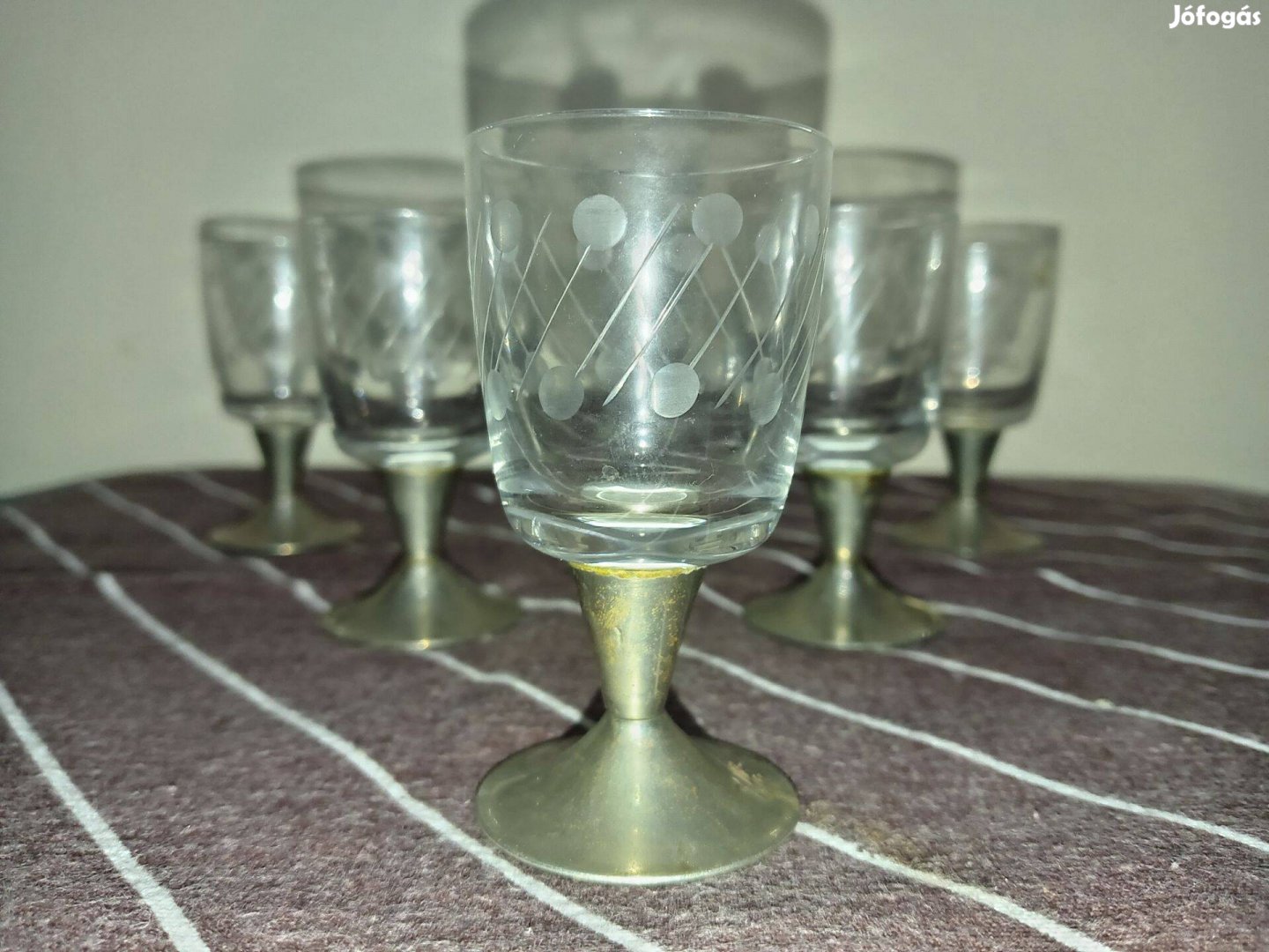 Csiszolt felespoharak 6db