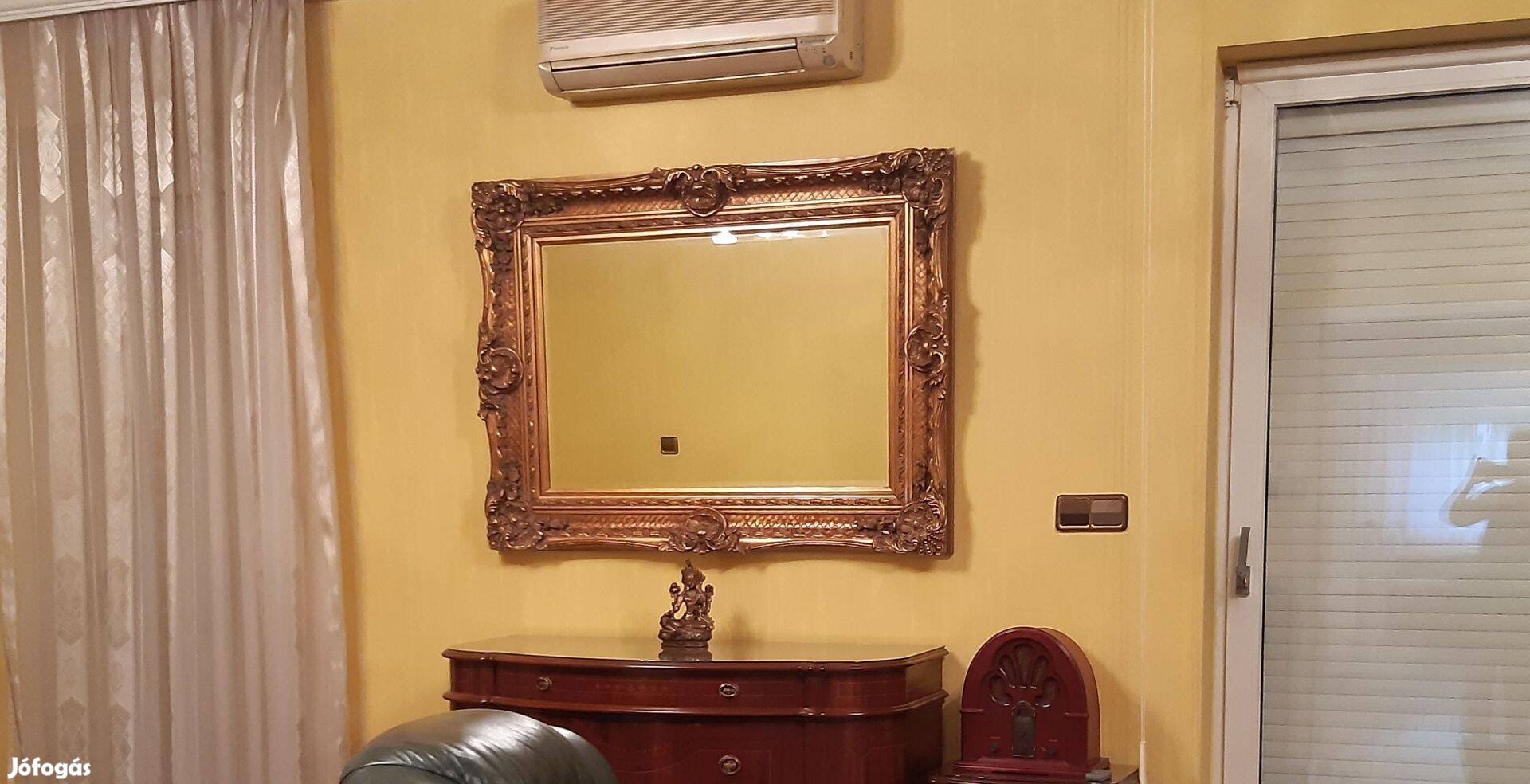 Csiszolt tükör aranyozott antik keretben