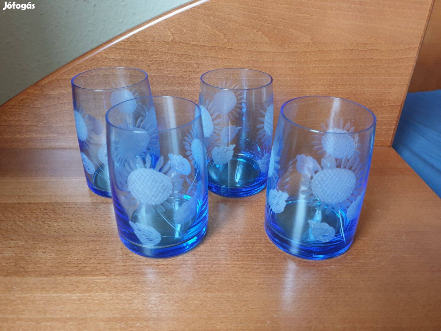 Csiszolt üvegpohár készlet 4db