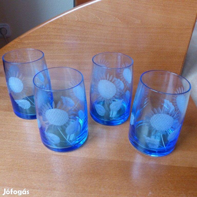 Csiszolt üvegpoharak (4db)