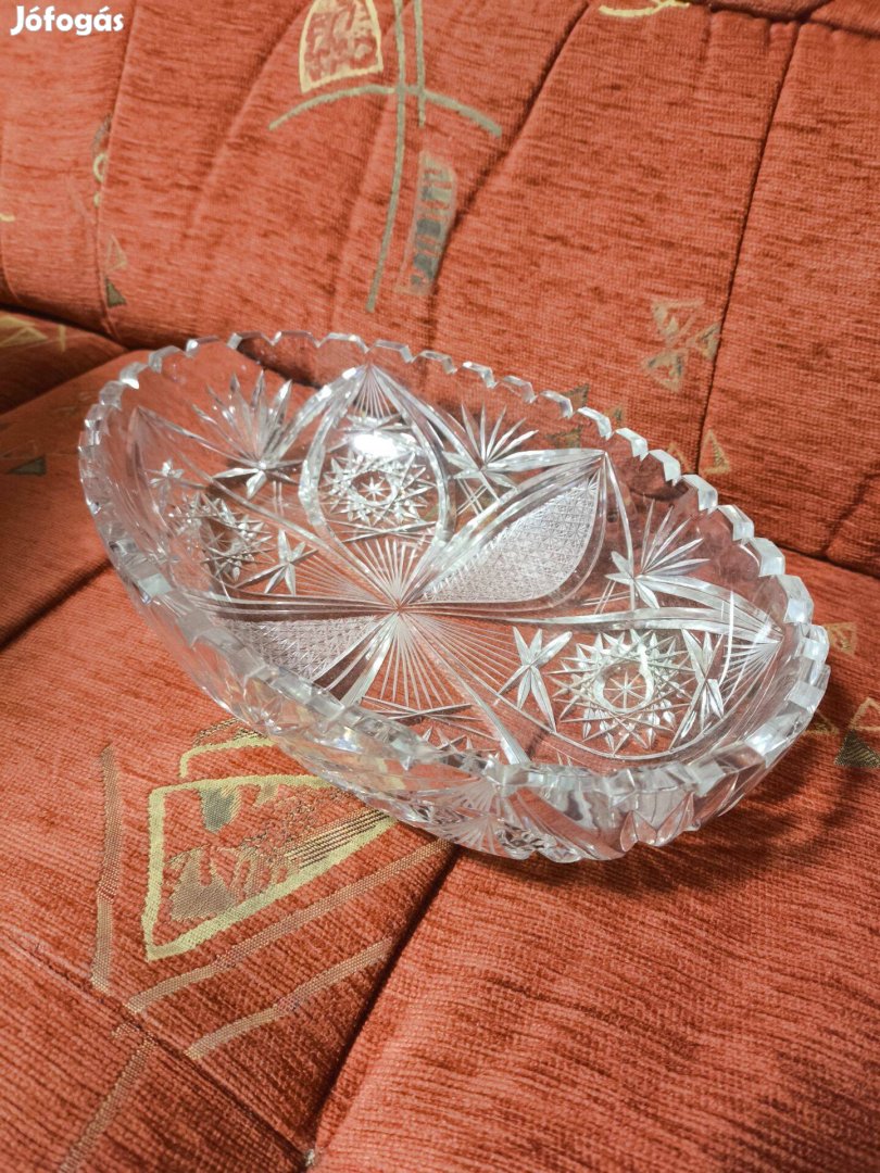Csizolt üvegtál lapos, csiszolt üveg, üveg, tál