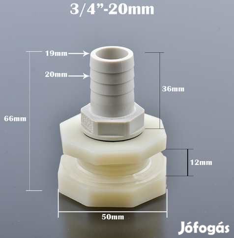 Csőcsatlakozó Átvezetővel 3/4"menet 22mm csővég  (4918)