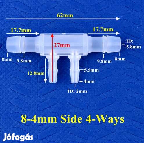 Csőcsatlakozós Leágazó 2-2 8mm-ből 5mm-be  (4933)