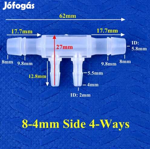 Csőcsatlakozós Leágazó 2-2 8mm-ből 5mm-be  (4933)