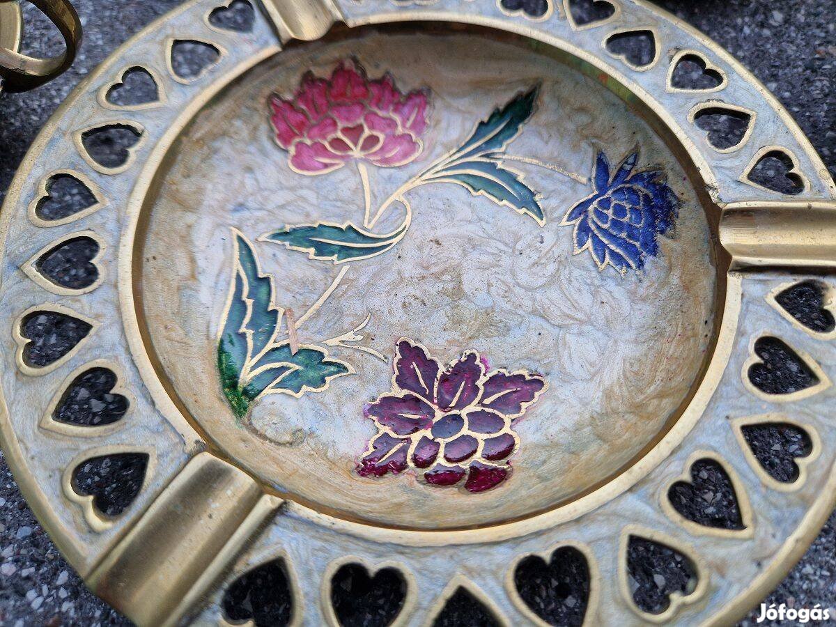 Csodás 11 darabos festett réz gyertyatartókészlet