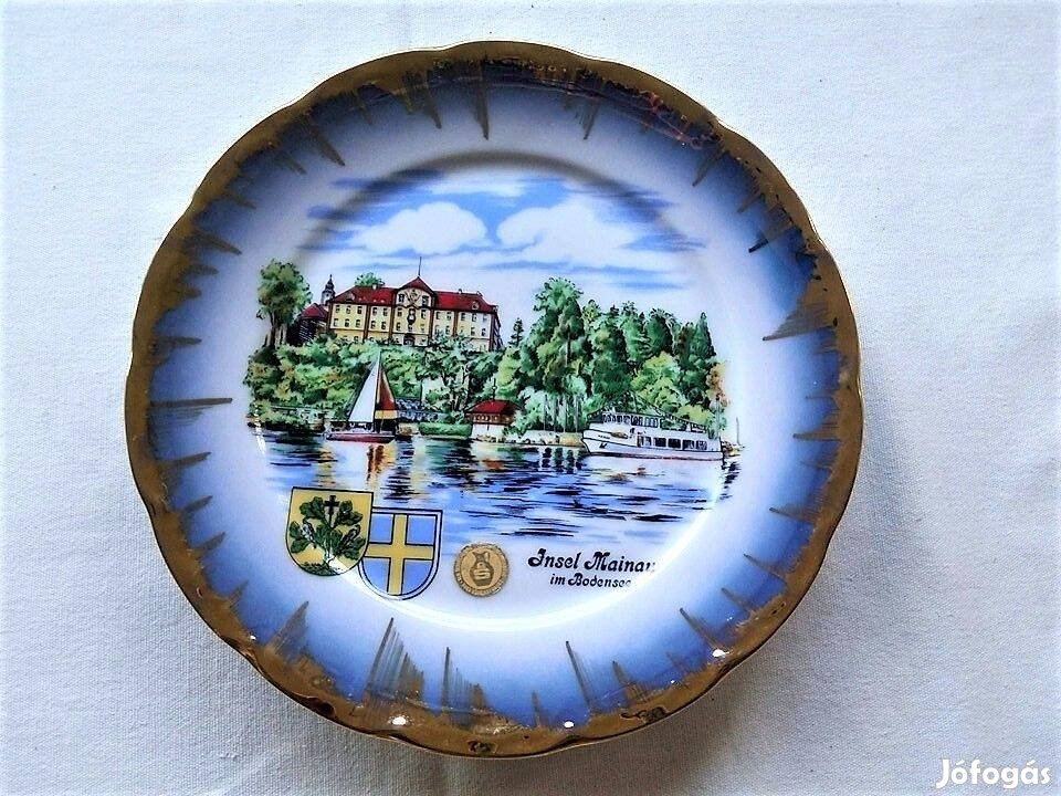 Csodaszép kézzel festett, aranyozott Bavaria Mitterteich emléktál/fali