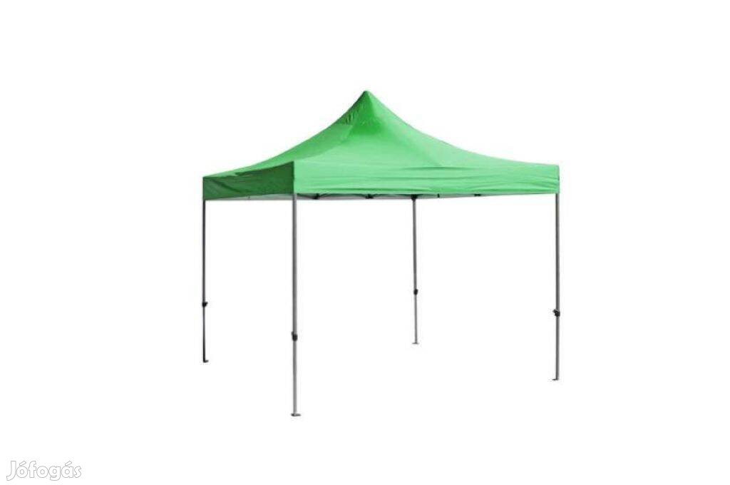 Csomagolásban, 3×3m-es zöld színű sátortetős pavilon, piaci sátor