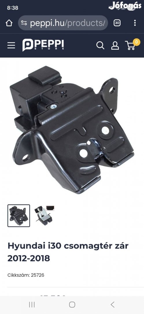 Csomagtartózár/új