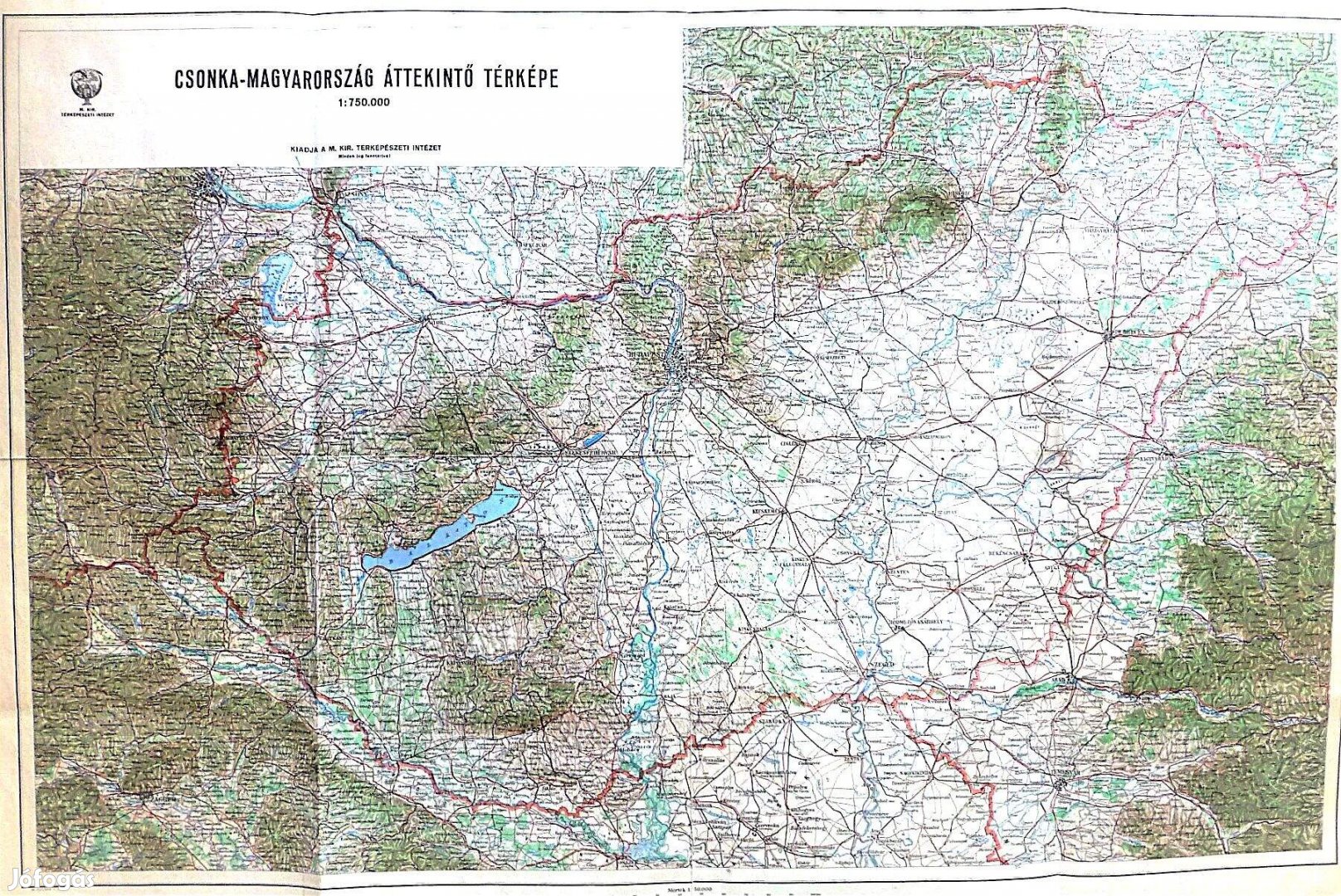 Csonka Magyarország áttekintő térkép 1936