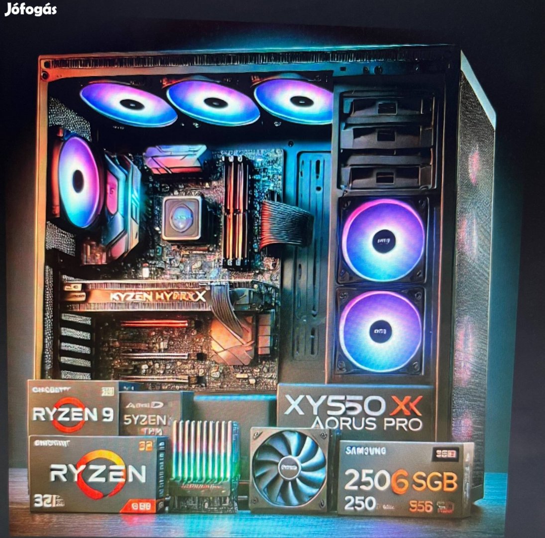 Csúcsteljesítményű Gamer PC AMD Ryzen 9, 32GB RAM, Gtx 1660