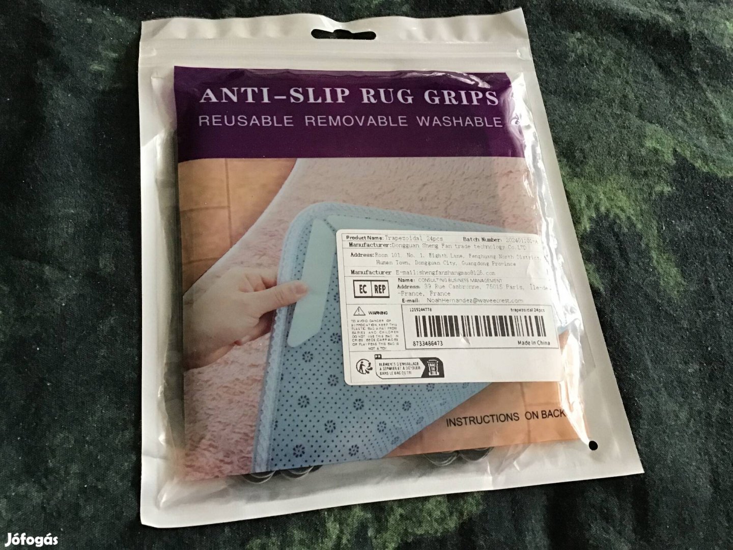 Csúszásgátló szőnyegrögzítő szalag24db,újrahasználható