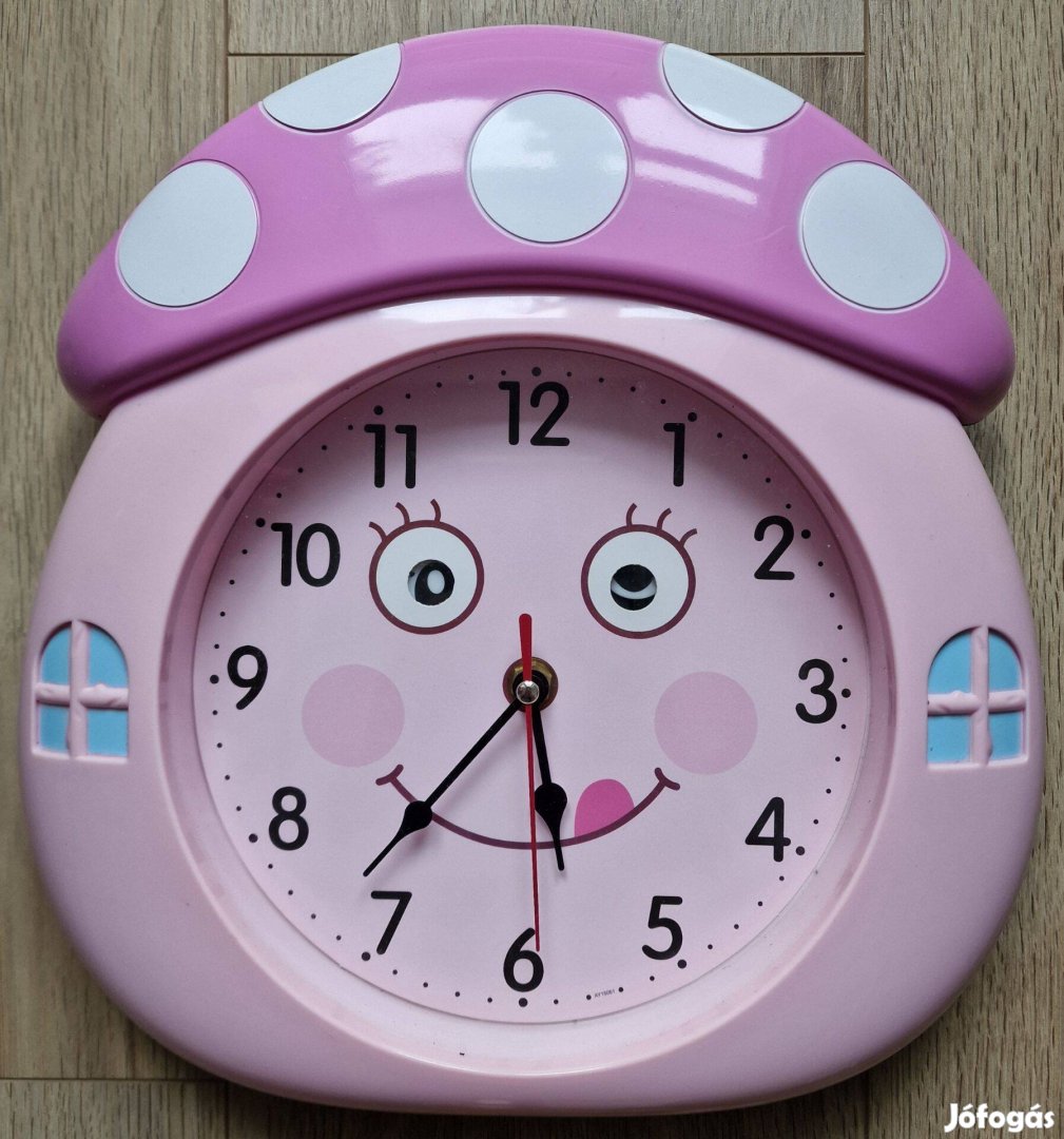 Cuki gomba fali óra mozgó szemekkel kb. 25x30cm