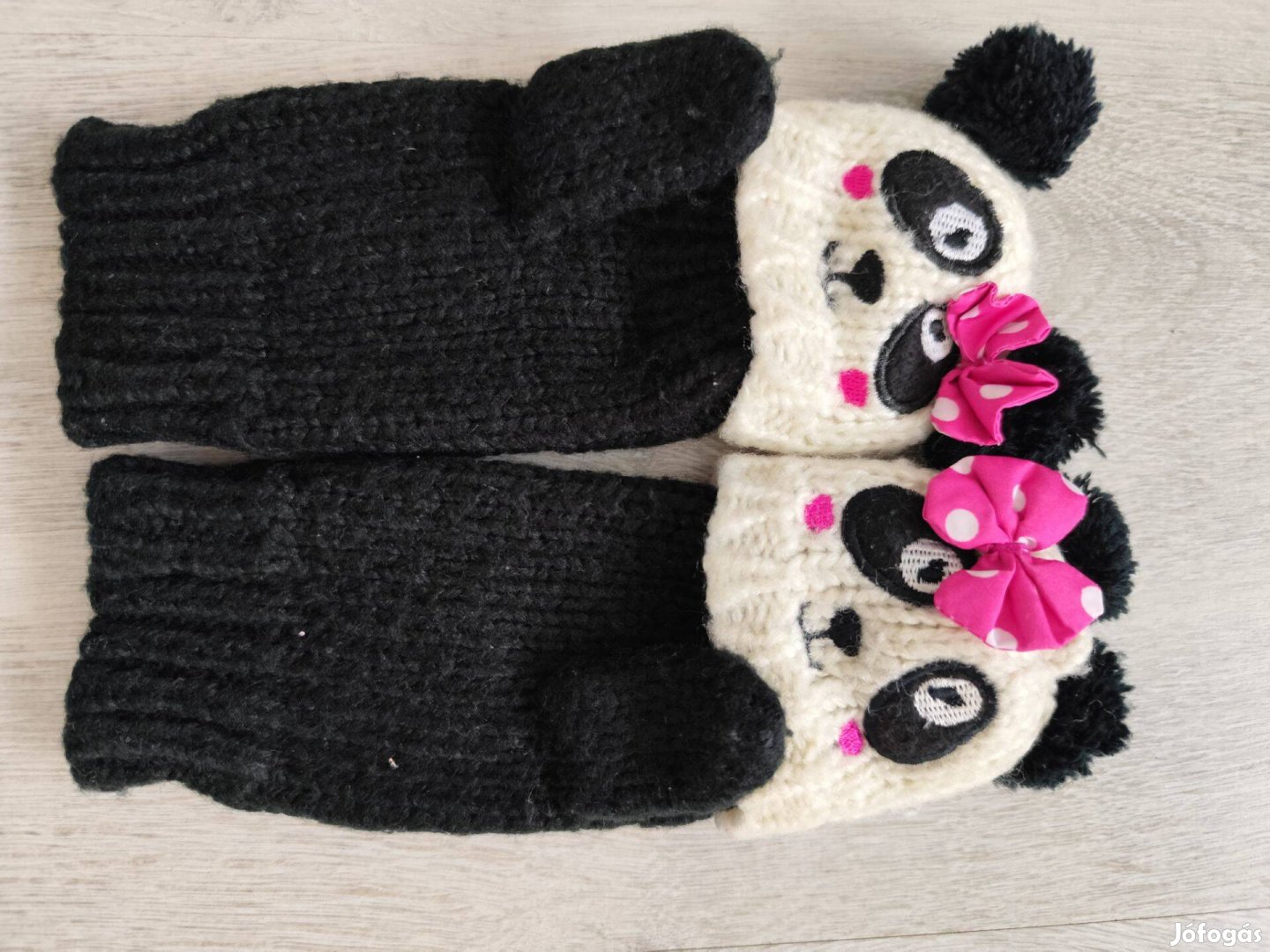 Cuki pandamaci, panda macis kislány kesztyű - kb. 6-8 év