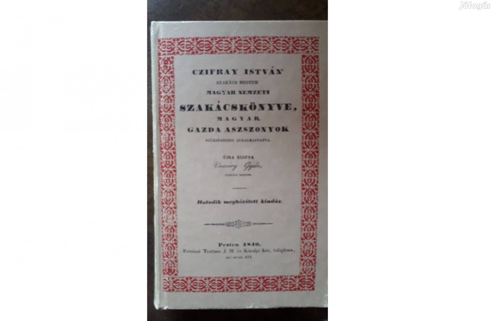 Czifray István szakács mester magyar nemzeti szakácskönyve