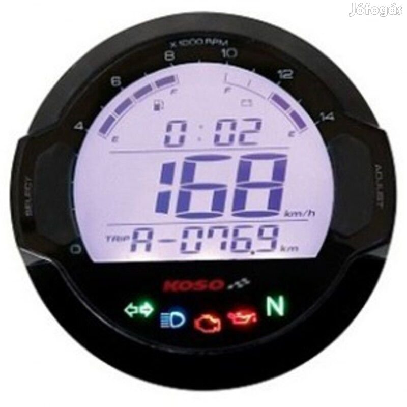 D64 DL-03S (fekete) sebességmérő + fordulatszámmérő + jelzőlámpák (LCD