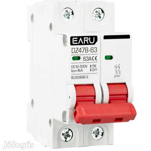 DC Kismegszakító/Autómata Biztosíték 12-500V 63A Dupla  (6019)