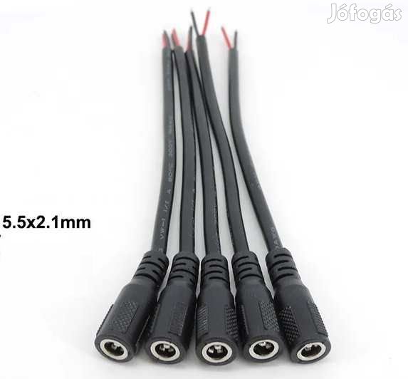 DC Tápkábel Anya  5,5x2,1mm-es csatlakozóval 20AWG (5653)
