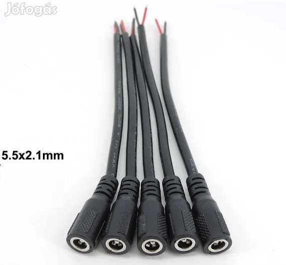 DC Tápkábel Anya  5,5x2,1mm-es csatlakozóval 20AWG (5653)