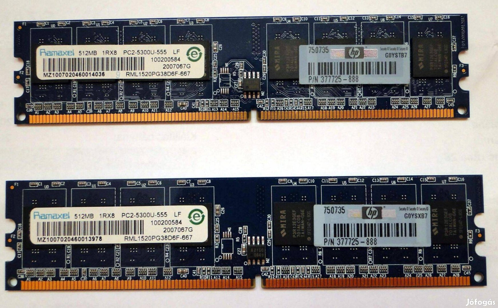 DDR2 PC2 5300U 667MHz memória 512 MB , ram eladó