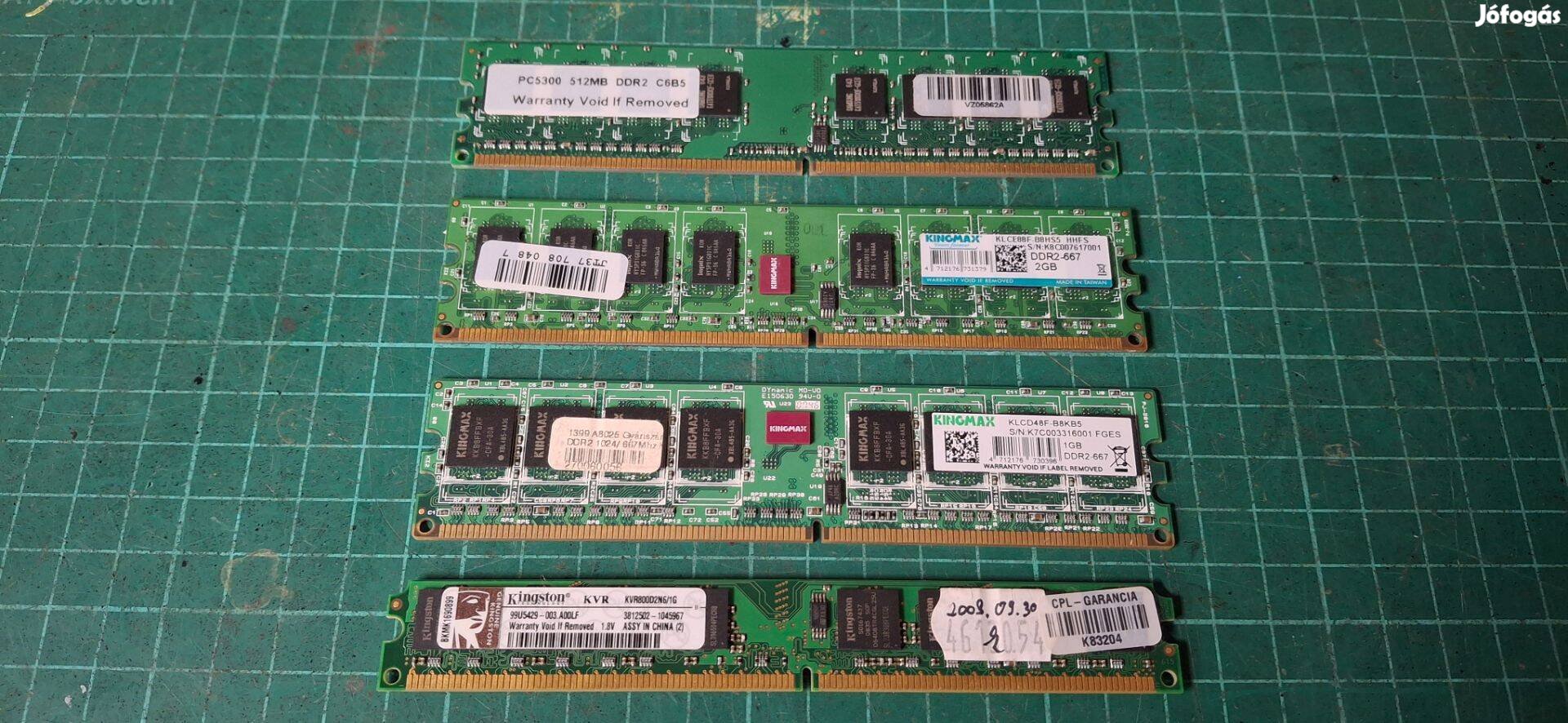 DDR2 Ram-ok asztali számítógéphez egyben (4db)