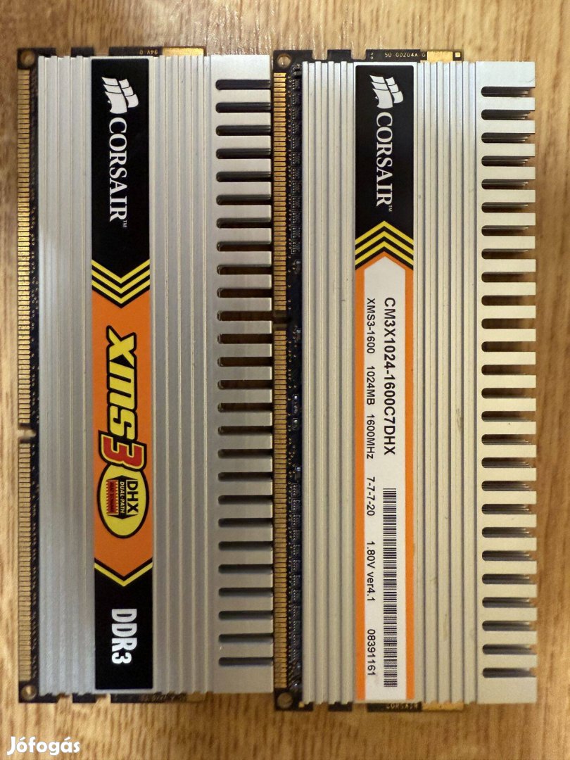 DDR3 PC memória eladó, 2X1 GB