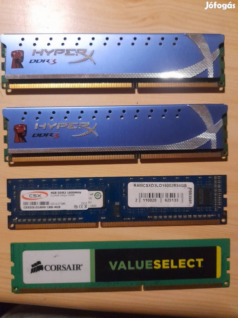 DDR3 RAM eladó. Több darab.2gb, 4gb