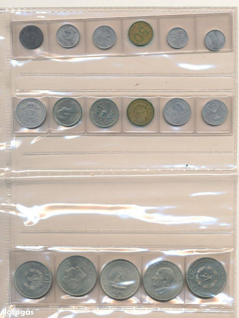 DDR 17 érméből álló kis tétel