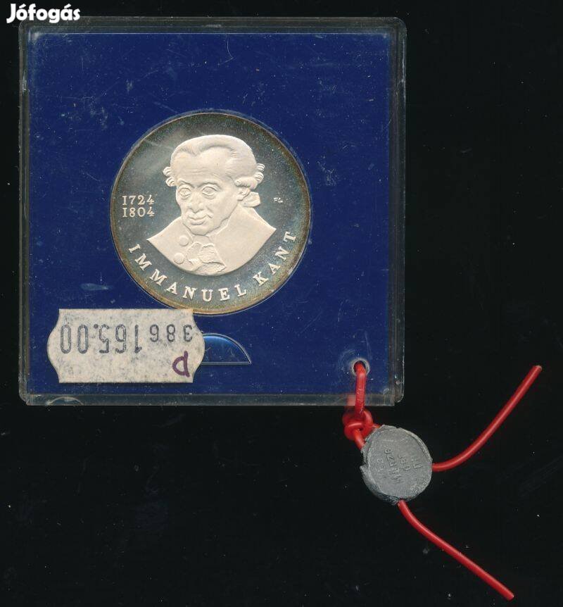 DDR 20 márka 1974, ezüst érme, Immanuel Kant, tükörfényes kivitelb