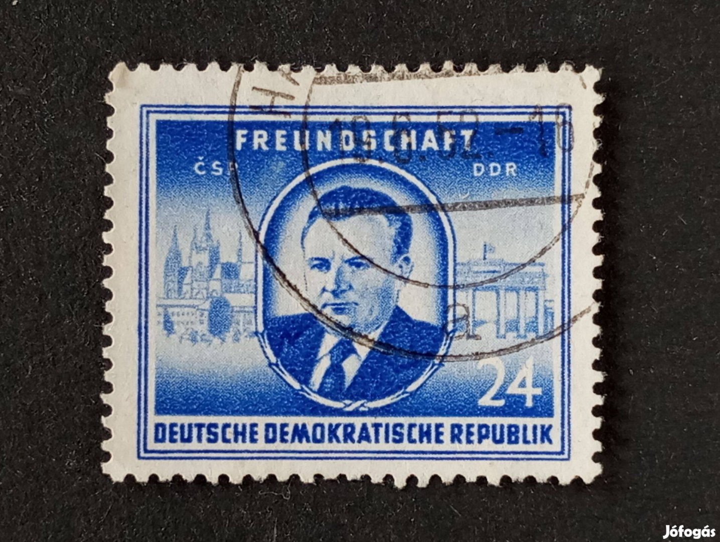 DDR NDK bélyeg 1952-es Német-Csehszlovák Barátság Kiadá
