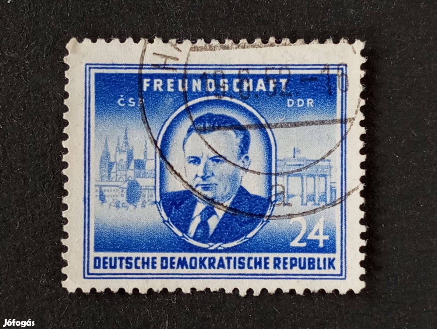 DDR NDK bélyeg 1952-es Német-Csehszlovák Barátság Kiadás