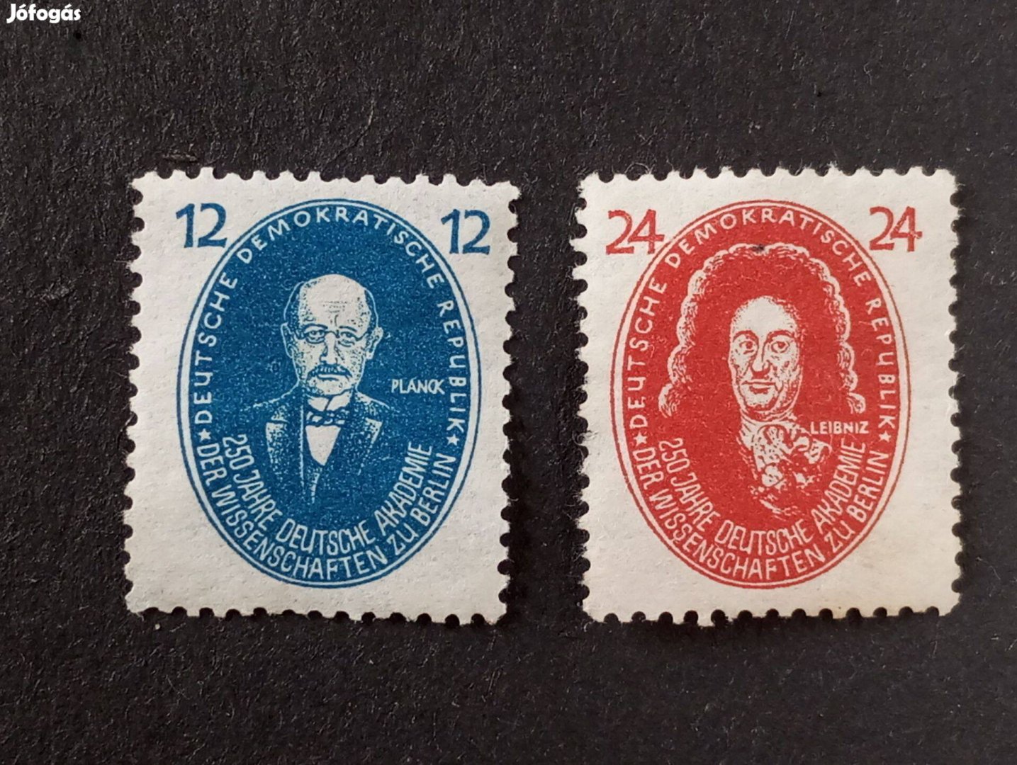DDR NDK postatiszta bélyeg 12, 24 Pfg 1950 A berlini Tudományos Akadém