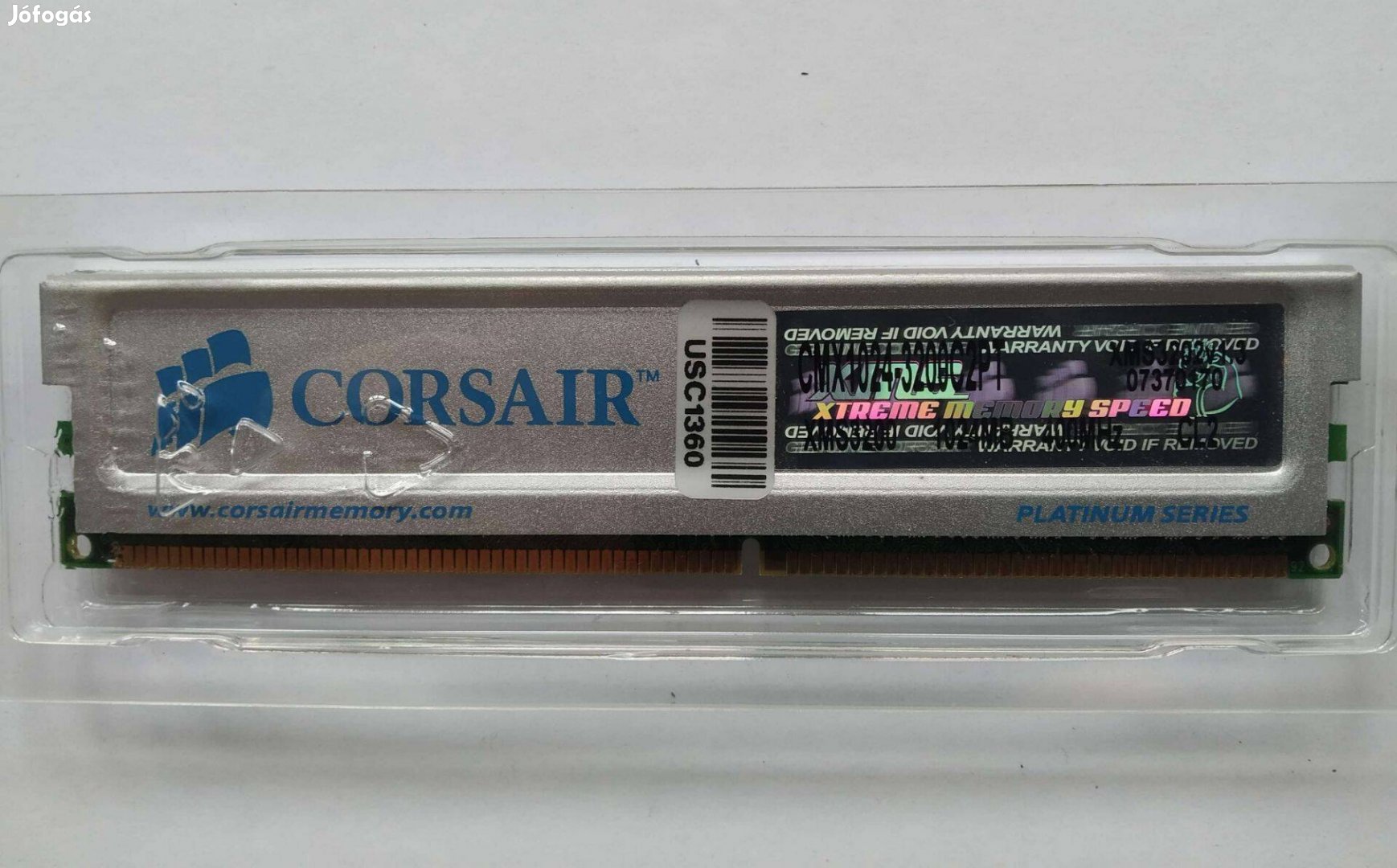 DDR RAM Corsair XMS3200 1GB DIMM CMX1024-3200C2PT 400MHz CL2 memória